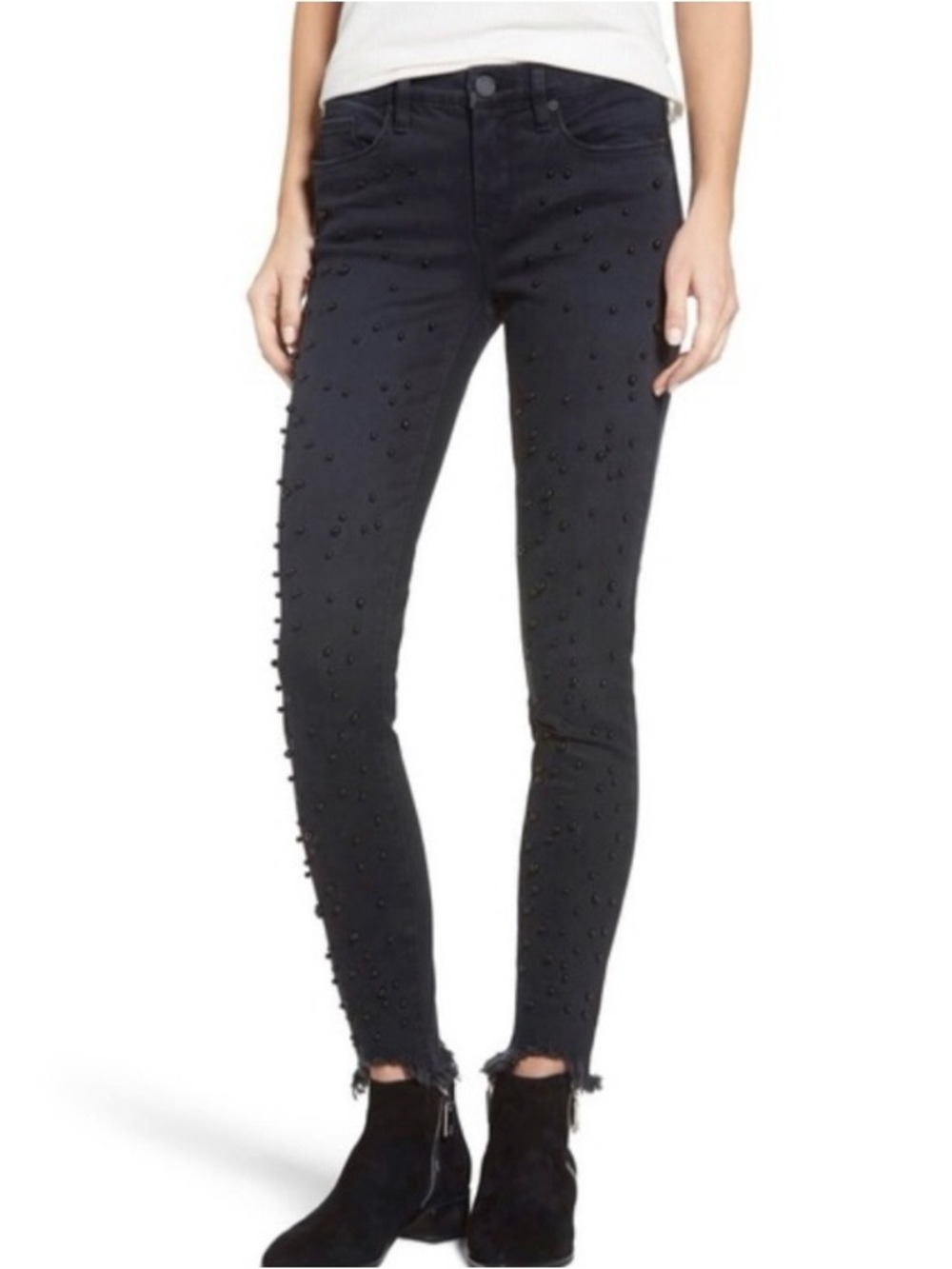 Blank NYC Faux Pearl Embellished Skinny Jean